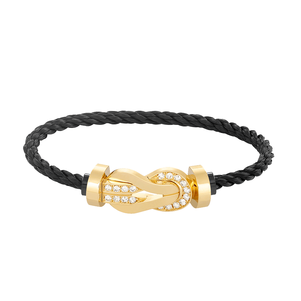 ¡®Star¡¯CHANCE LARGE 8 FIGURE BUCKLE HALF DIAMOND BRACELET GOLD