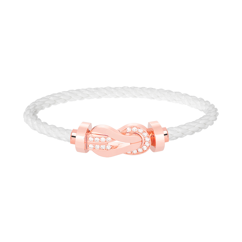 ¡®Star¡¯CHANCE LARGE 8 FIGURE BUCKLE HALF DIAMOND BRACELET ROSE GOLD