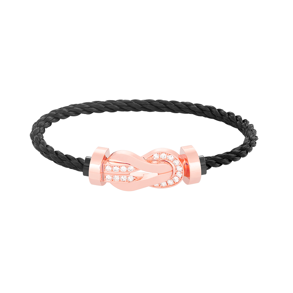 ¡®Star¡¯CHANCE LARGE 8 FIGURE BUCKLE HALF DIAMOND BRACELET ROSE GOLD