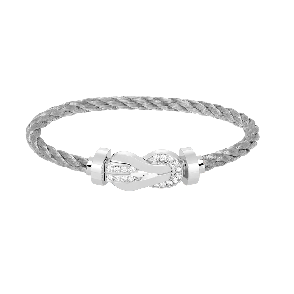 ¡®Star¡¯CHANCE LARGE 8 FIGURE BUCKLE HALF DIAMOND BRACELET SILVER
