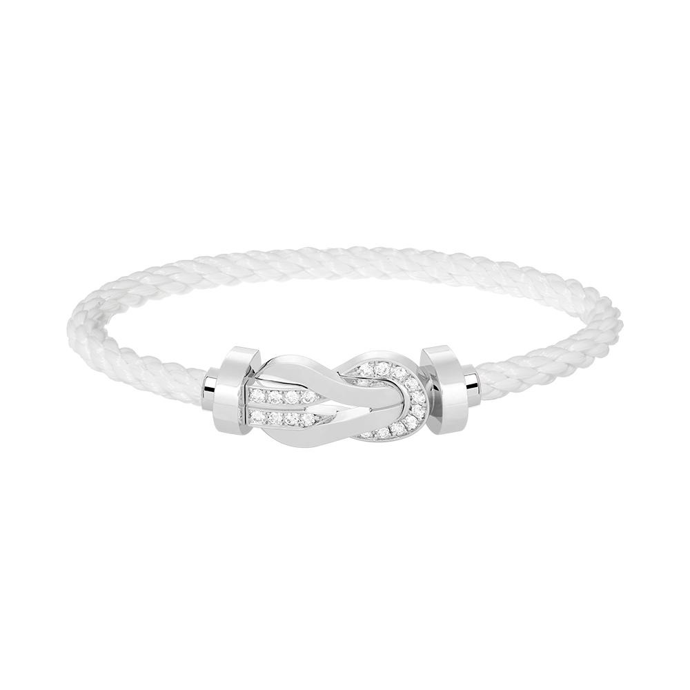 ¡®Star¡¯CHANCE LARGE 8 FIGURE BUCKLE HALF DIAMOND BRACELET SILVER