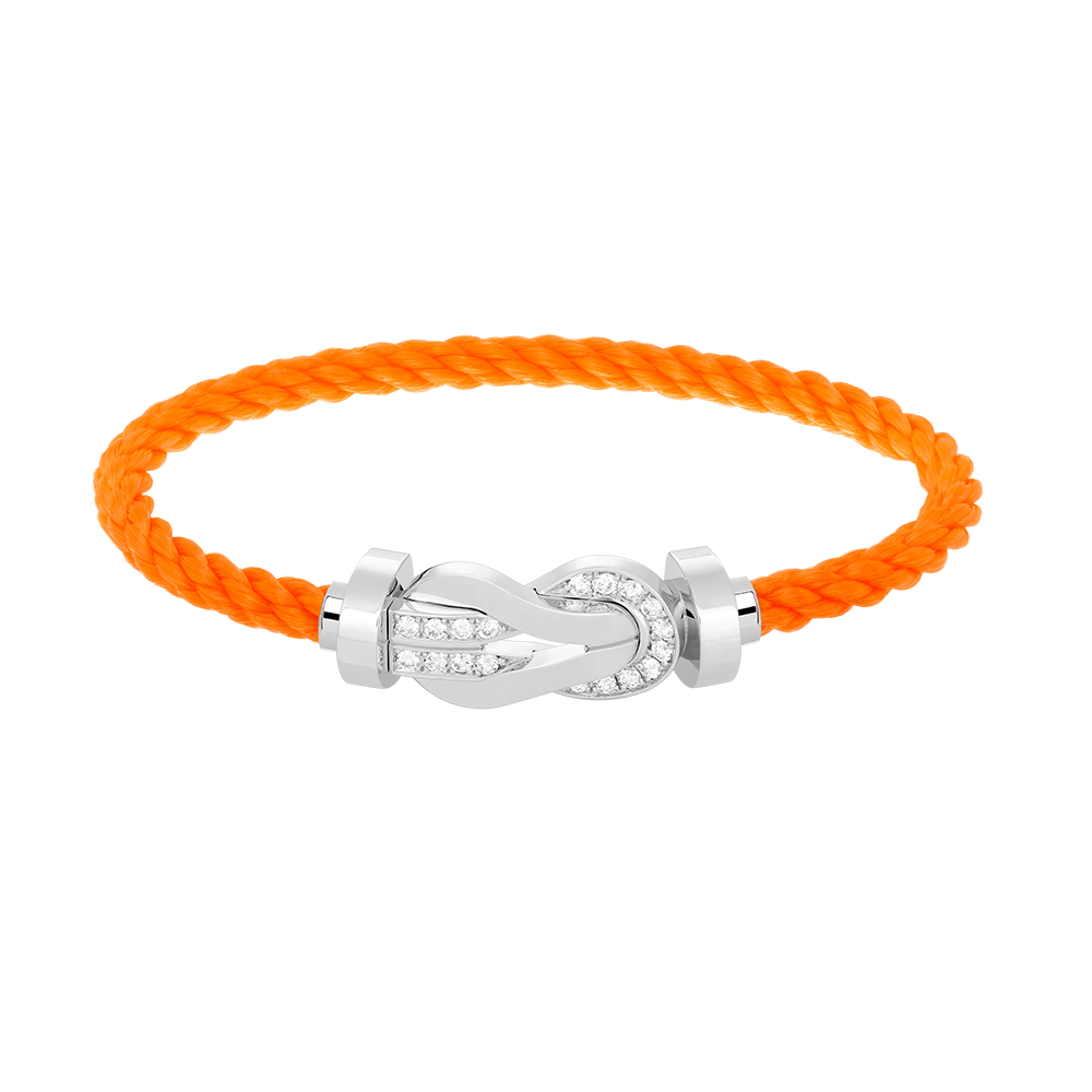 ¡®Star¡¯CHANCE LARGE 8 FIGURE BUCKLE HALF DIAMOND BRACELET SILVER