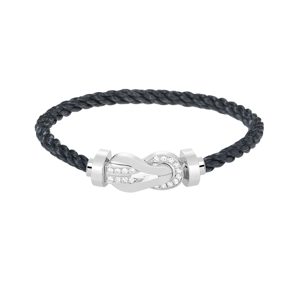 ¡®Star¡¯CHANCE LARGE 8 FIGURE BUCKLE HALF DIAMOND BRACELET SILVER