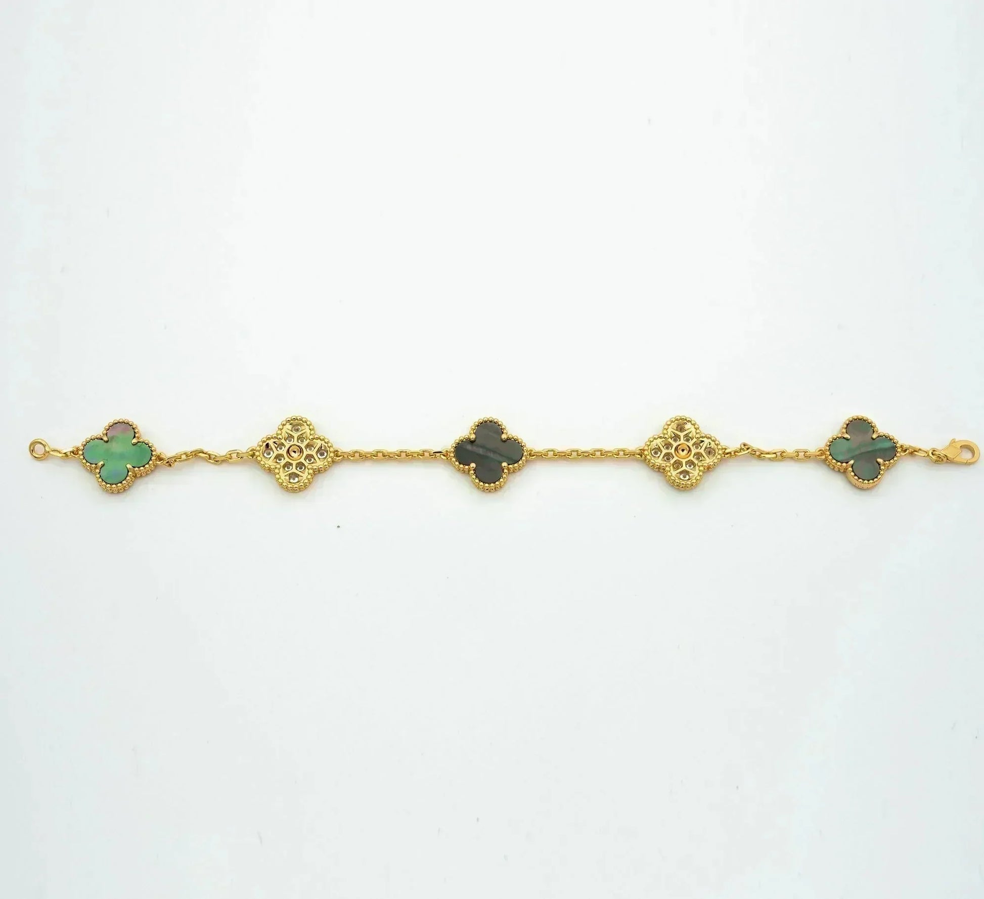 [Star]New CLOVER 5 MOTIF GRAY MOP BRACELET COLLECTION