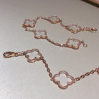 [Star]New CLOVER 5 MOTIF ROCK CRYSTAL BRACELET