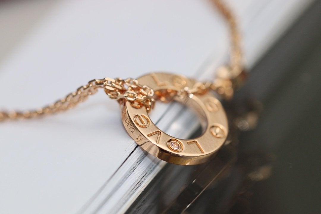 ¡®Star¡¯LOVE NECKLACE ADJUSTABLE ROSE GOLD 2 DIAMOND
