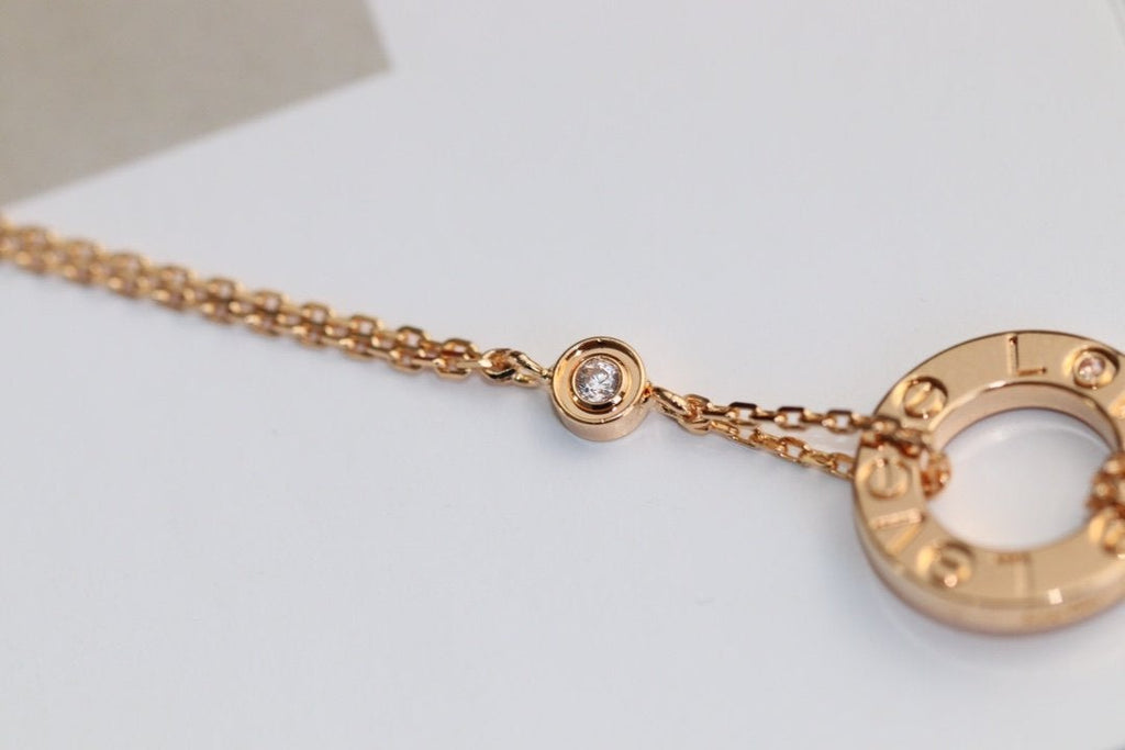¡®Star¡¯LOVE NECKLACE ADJUSTABLE ROSE GOLD 2 DIAMOND