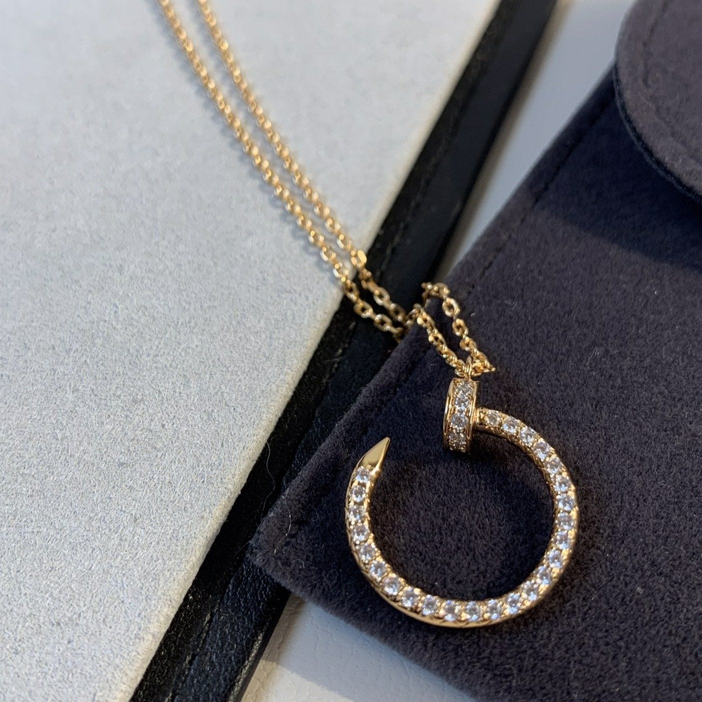 ¡®Star¡¯JUSTE NECKLACE PINK GOLD DIAMONDS