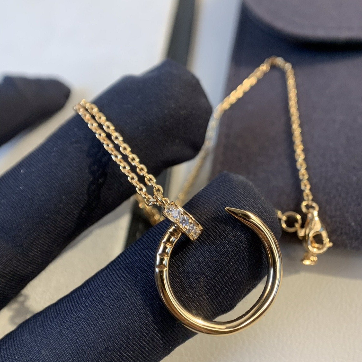 ¡®Star¡¯JUSTE NECKLACE PINK GOLD DIAMONDS