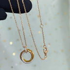 ¡®Star¡¯TRINITY NECKLACE SILVER GOLD PINK GOLD DIAMONDS