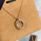 ¡®Star¡¯TRINITY NECKLACE SILVER GOLD PINK GOLD DIAMONDS
