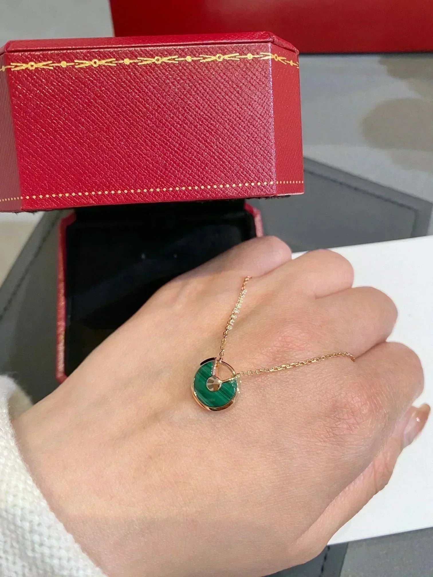 ¡®Star¡¯AMULETTE ROSE GOLD MALACHITE NECKLACE