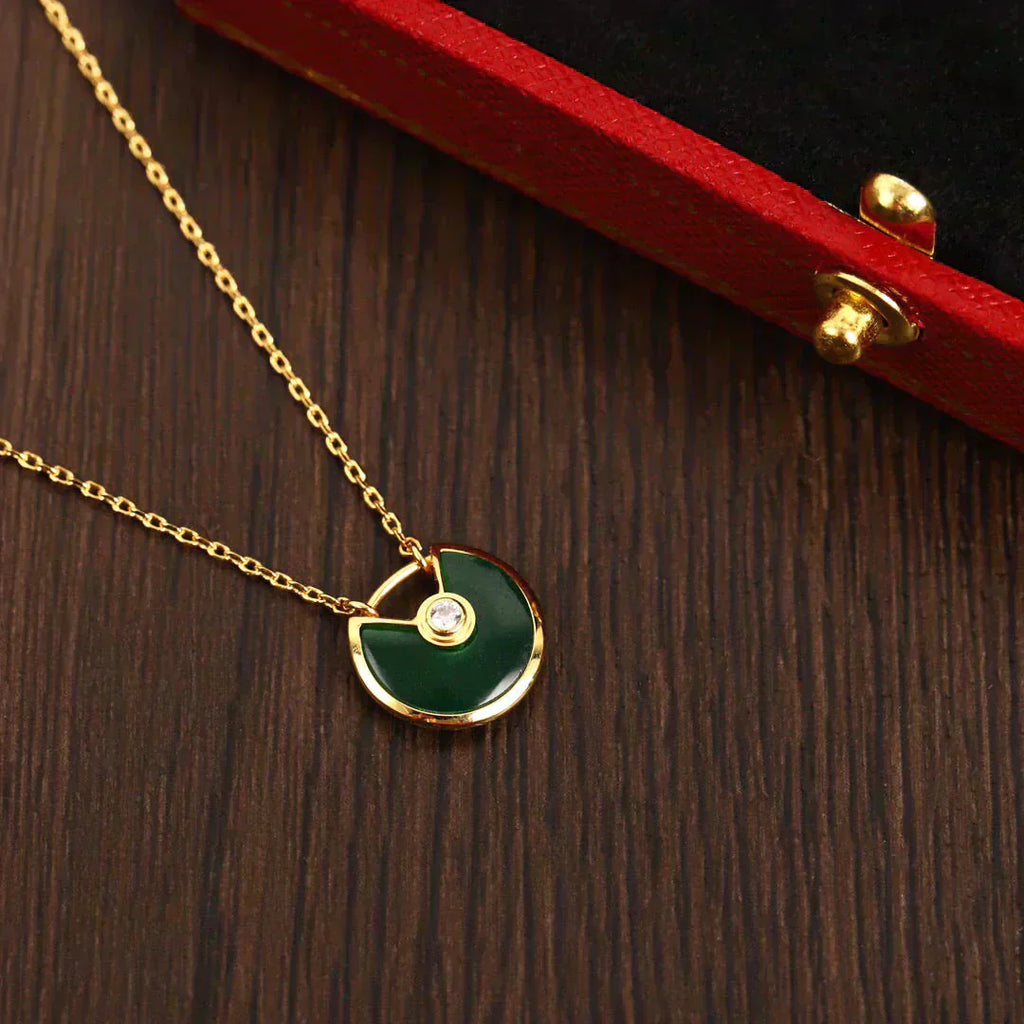 ¡®Star¡¯AMULETTE GOLD MALACHITE NECKLACE
