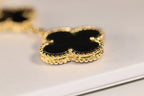 ¡®Star¡¯CLOVER EARRINGS GOLD ONYX MOP 3 MOTIF