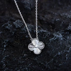 ¡®Star¡¯CLOVER  15MM DIAMOND LASER NECKLACE SILVER