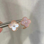 ¡®Star¡¯CLOVER MEDIUM 1 MOTIFS  PINK MOP DIAMOND EARRINGS