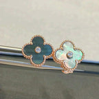 ¡®Star¡¯CLOVER MEDIUM 1 MOTIFS GRAY MOP  DIAMOND EARRINGS