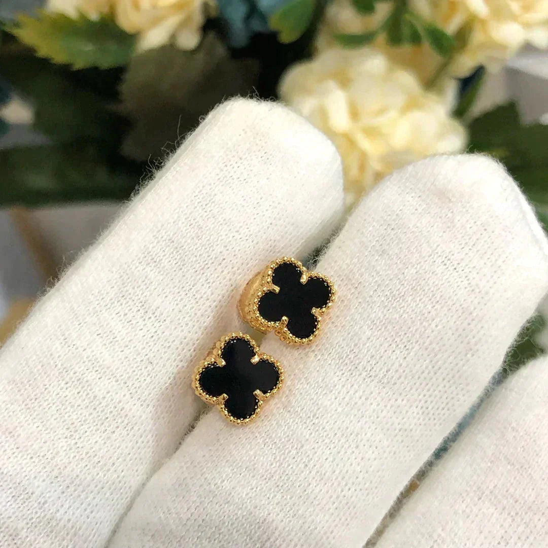 ¡®Star¡¯CLOVER MINI 9.5MM BLACK MOP EARRINGS
