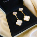 ¡®Star¡¯CLOVER 2 MOTIF WHITE MOP EARRINGS