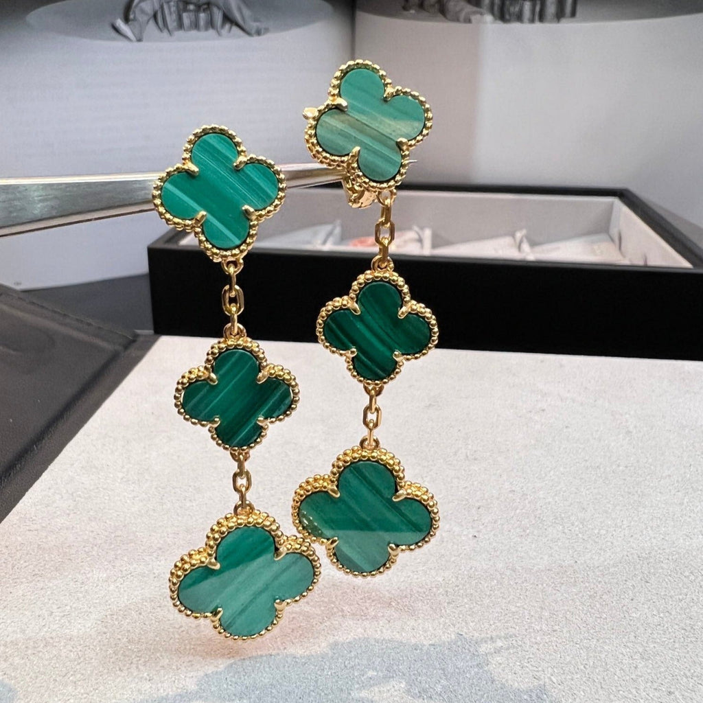 ¡®Star¡¯CLOVER MALACHITE 3 MOTIFS GOLD