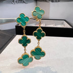¡®Star¡¯CLOVER MALACHITE 3 MOTIFS GOLD