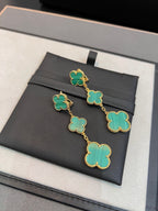 ¡®Star¡¯CLOVER MALACHITE 3 MOTIFS GOLD