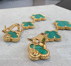 ¡®Star¡¯CLOVER MALACHITE 3 MOTIFS GOLD