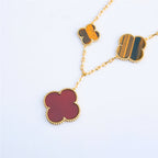 ¡®Star¡¯CLOVER BRACELET 5 MOTIFS CARNELIAN TIGER EYE