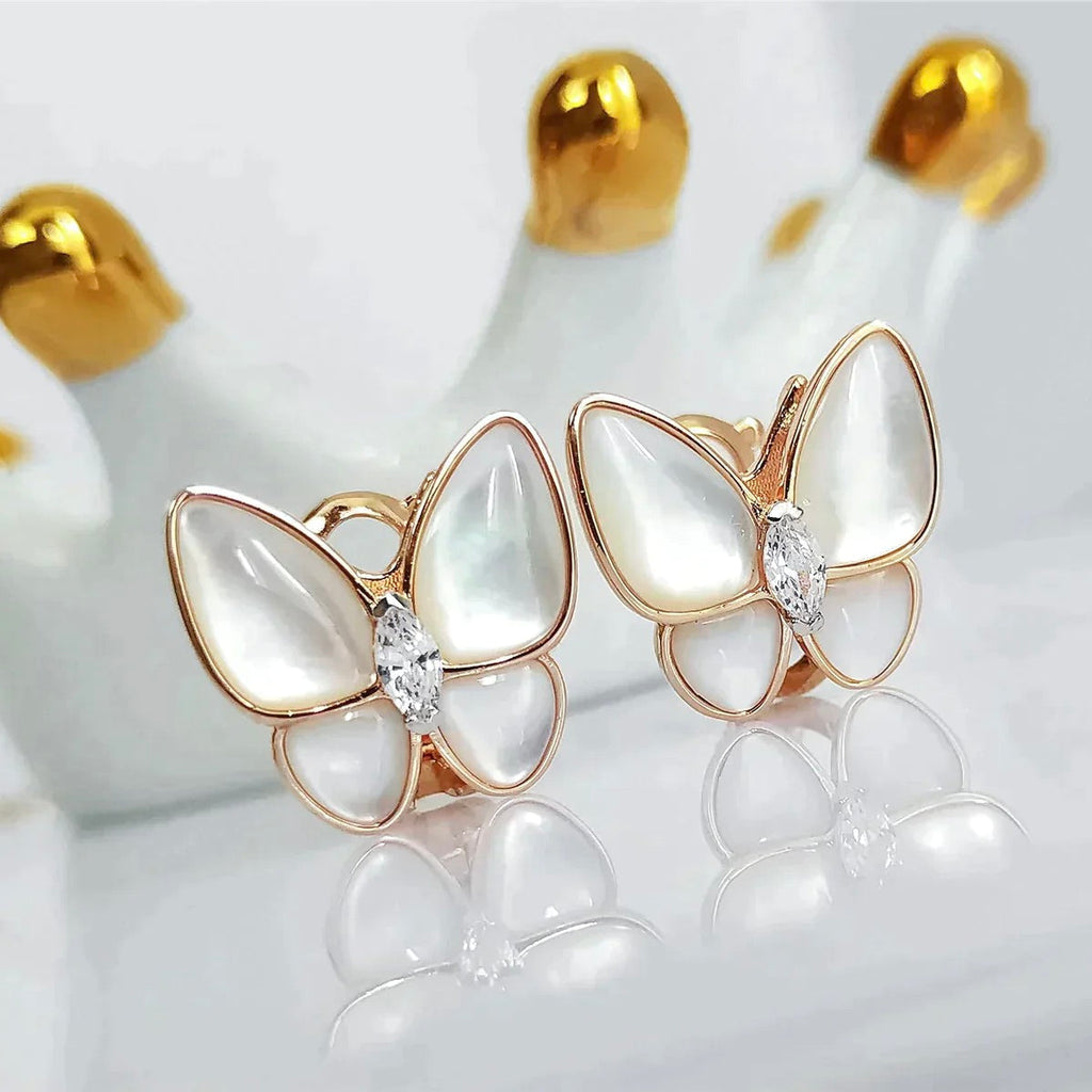 ¡®Star¡¯BUTTERFLY MOP DIAMOND EARRINGS