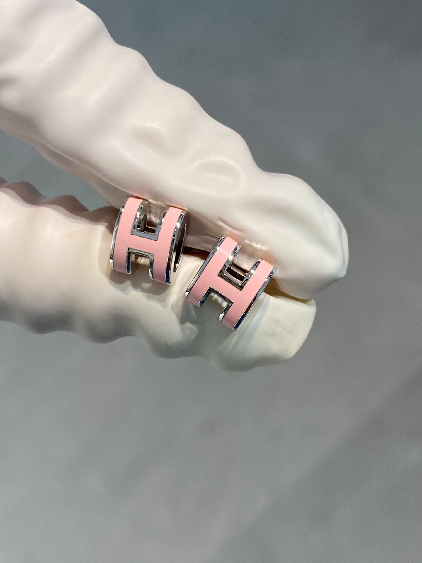 ¡®Star¡¯MINI POP H SILVER EARRINGS PINK