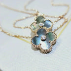 ¡®Star¡¯CLOVER 15MM DIAMOND AND MOTHER-OF-GREY NECKLACE