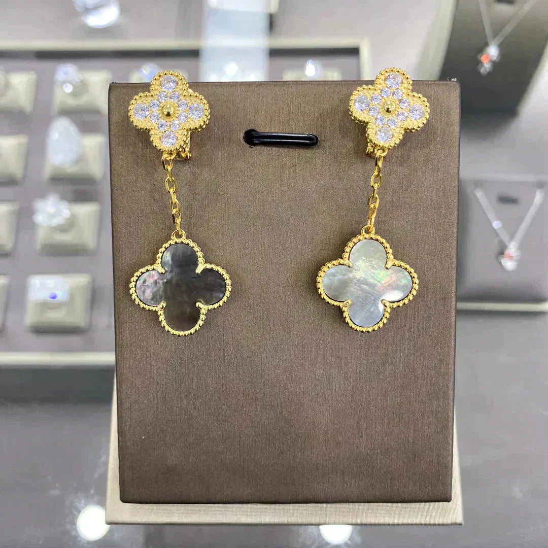 ¡®Star¡¯CLOVER  2 MOTIFS  DIAMOND  EARRINGS (MULTIPLE CHOICESç´