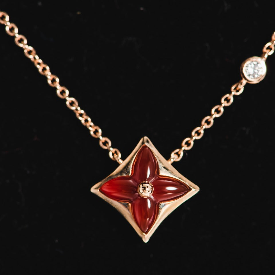 ¡®Star¡¯STAR NECKLACE PINK GOLD 1 DIAMOND