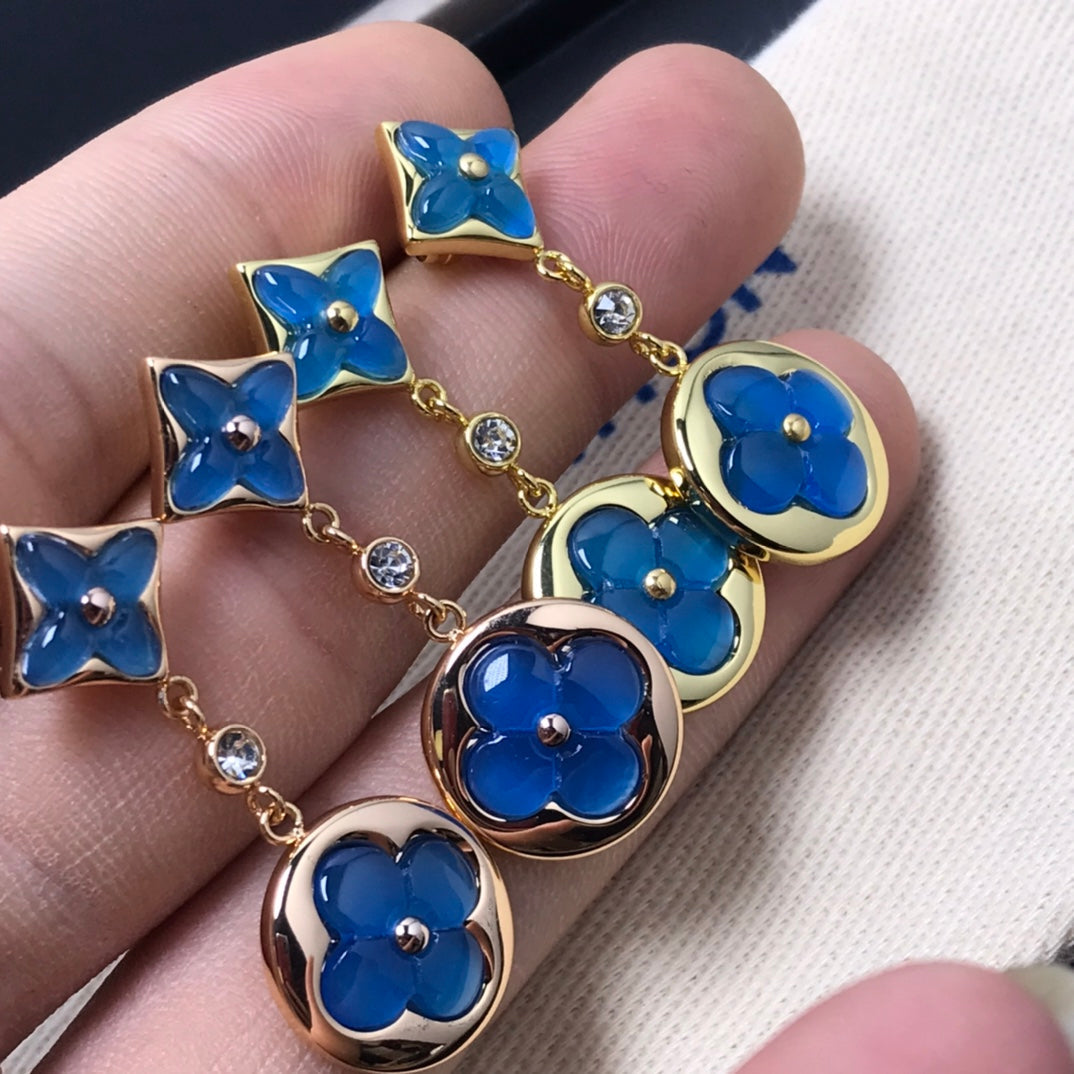 ¡®Star¡¯STAR AND SUN AGATE DIAMOND EARRINGS