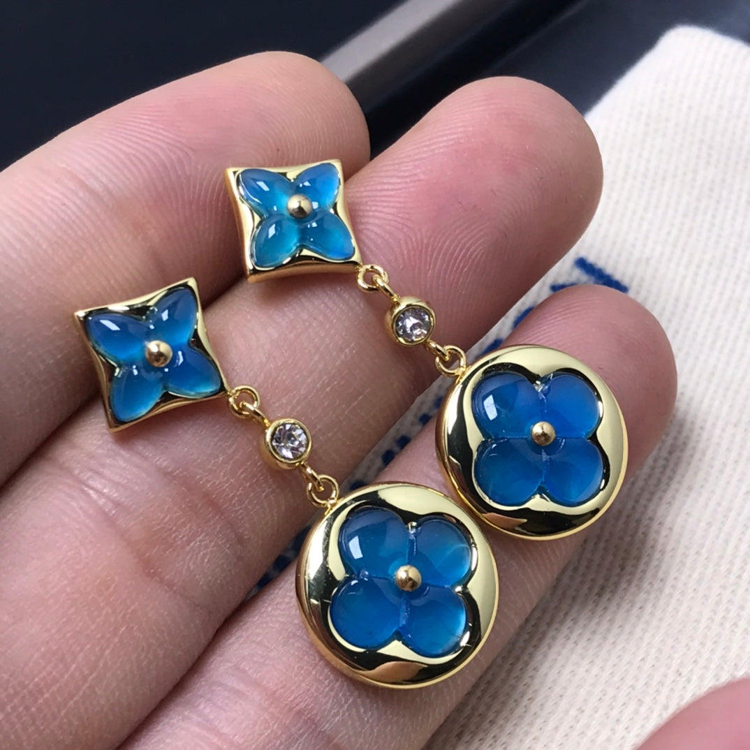 ¡®Star¡¯STAR AND SUN AGATE DIAMOND EARRINGS