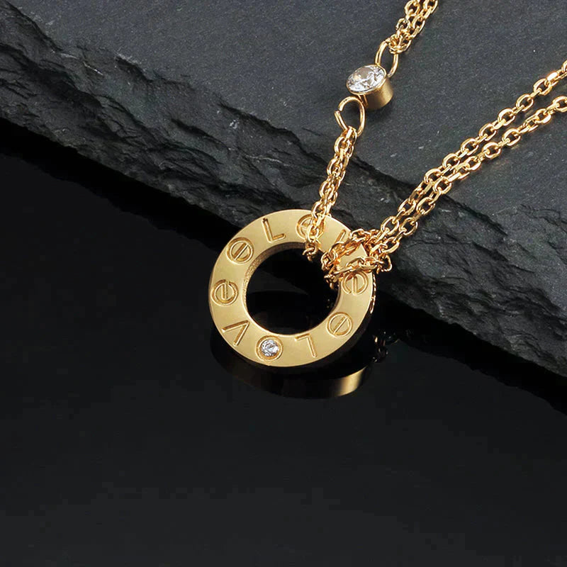 ¡®Star¡¯LOVE NECKLACE 16MM 2 DIAMONDS