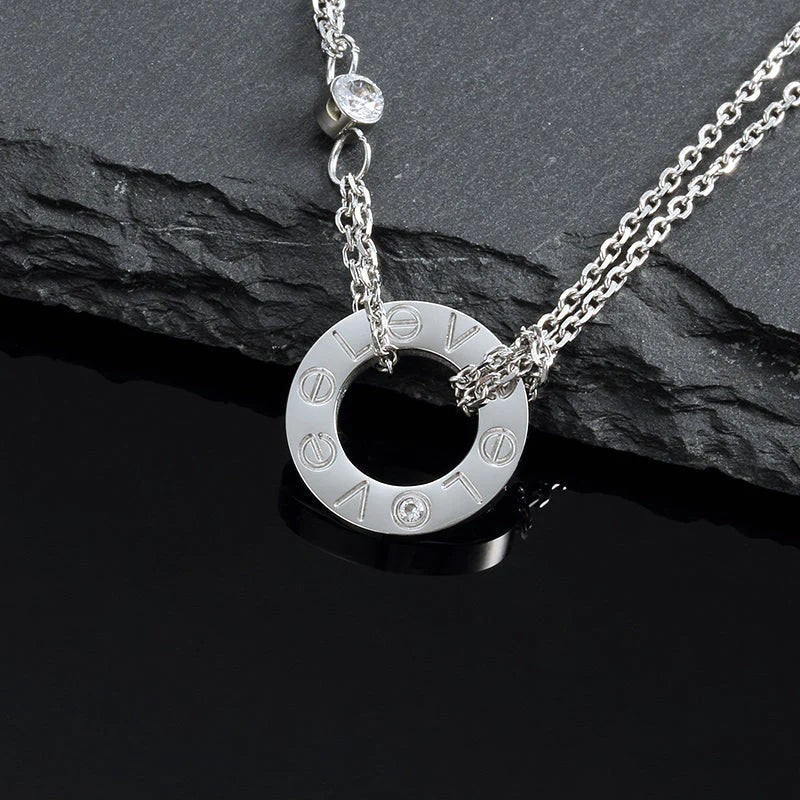 ¡®Star¡¯LOVE NECKLACE 16MM 2 DIAMONDS