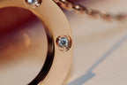 ¡®Star¡¯LOVE NECKLACE 16MM 6 DIAMONDS PINK GOLD