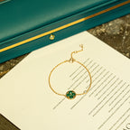 ¡®Star¡¯SUN MALACHITE 1 DIAMOND PINK GOLD BRACELET