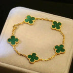 [Star]New  CLOVER 5 MOTIF MALACHITE BRACELET COLLECTION
