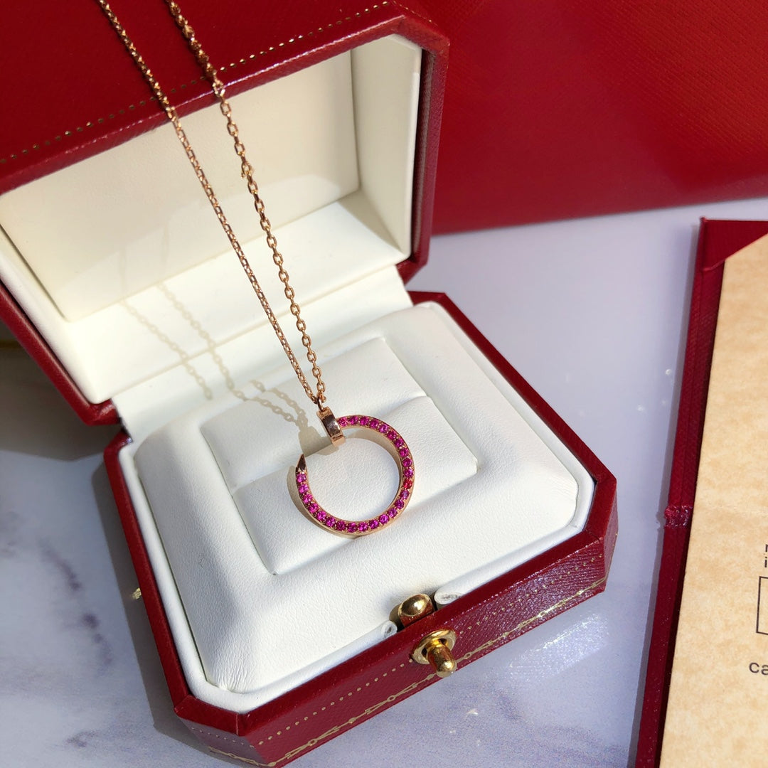 ¡®Star¡¯JUSTE NECKLACE GOLD RED DIAMONDS