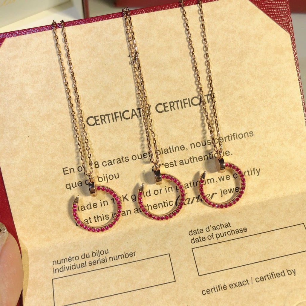 ¡®Star¡¯JUSTE NECKLACE GOLD RED DIAMONDS