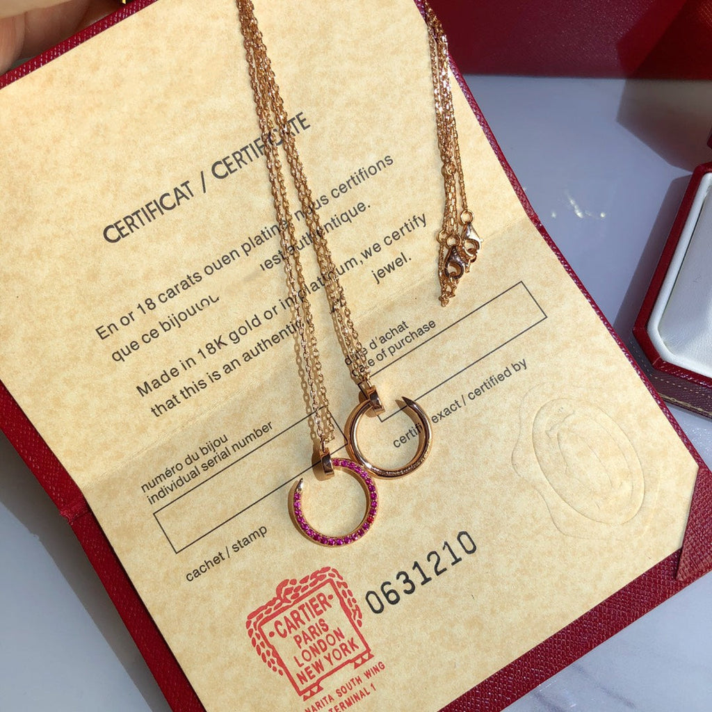 ¡®Star¡¯JUSTE NECKLACE GOLD RED DIAMONDS