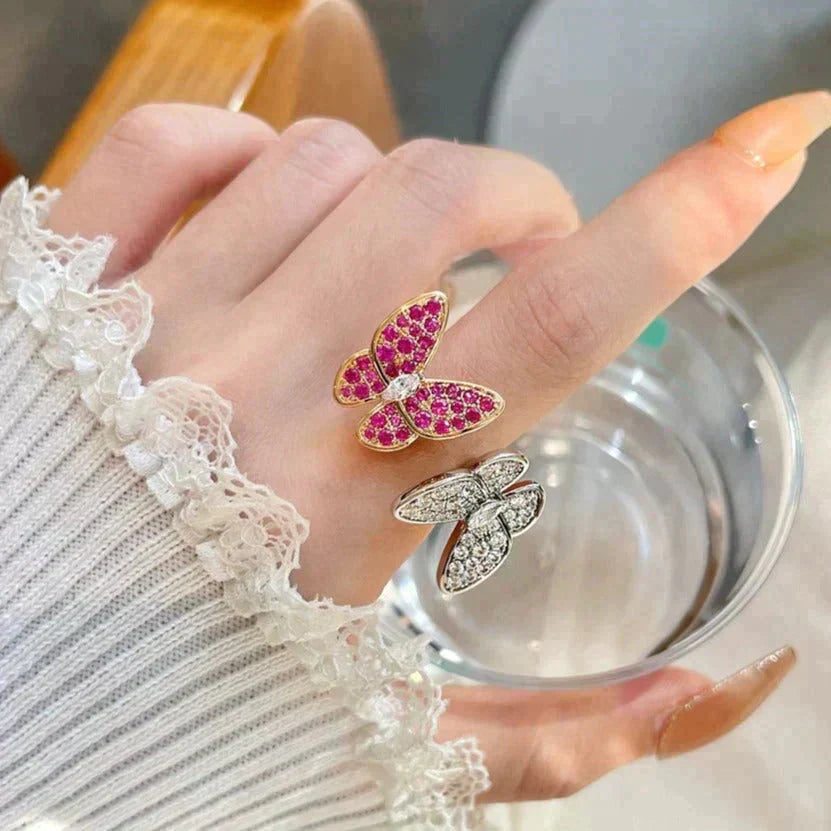 ¡®Star¡¯TWIN BUTTERFLY DIAMOND RING