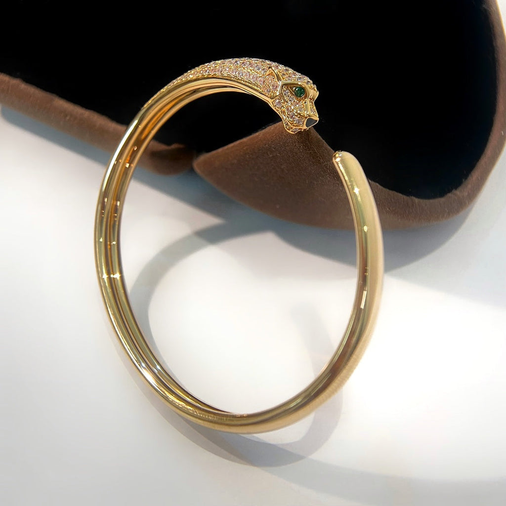 ¡®Star¡¯PANTHERE GOLD DIAMOND OPEN BRACELET
