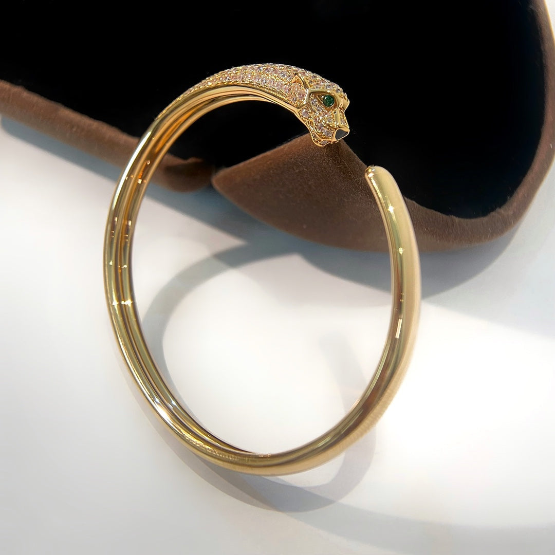 ¡®Star¡¯PANTHERE GOLD DIAMOND OPEN BRACELET