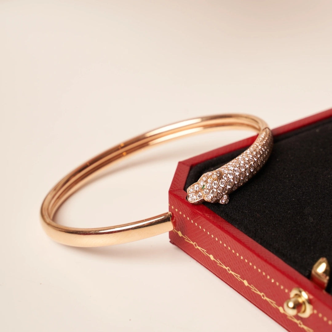 ¡®Star¡¯PANTHERE ROSE GOLD DIAMOND OPEN BRACELET