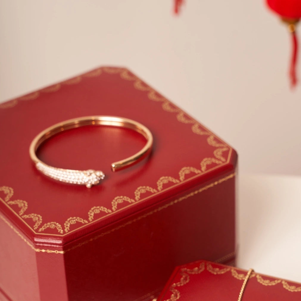 ¡®Star¡¯PANTHERE ROSE GOLD DIAMOND OPEN BRACELET
