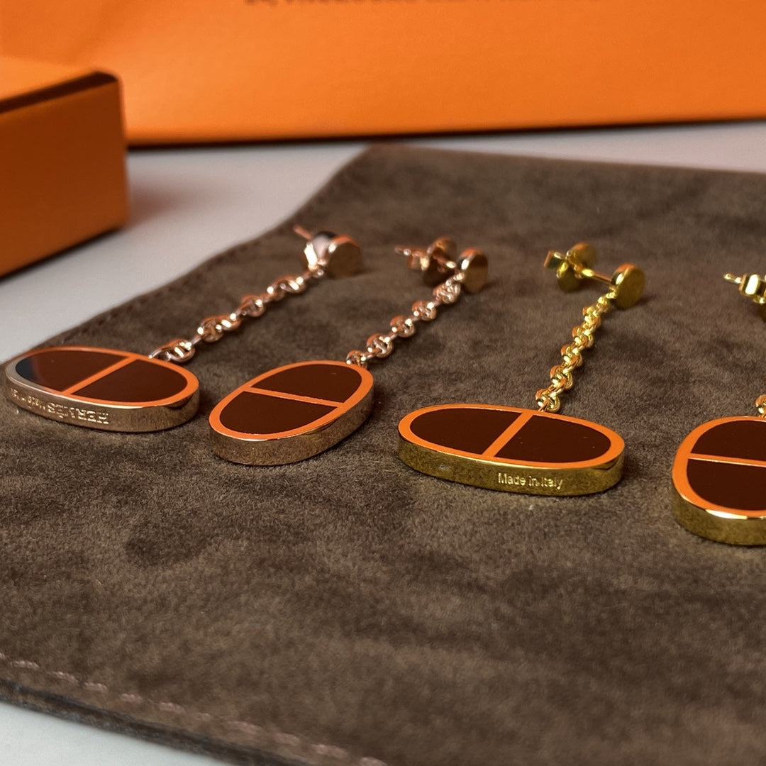 ¡®Star¡¯CHAINE VERSO BLACK CERAMIC EARRINGS