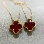 ¡®Star¡¯CLOVER 15MM CARNELIAN SINGLE FLOWER NECKLACE